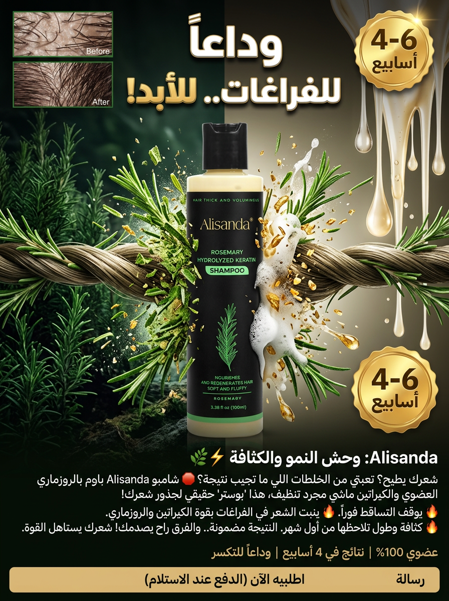 – شامبو أليساندا (Alisanda) بالروزماري والكيراتين