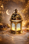 فانوس رمضان المضيء مع دعاء – ديكور رمضاني أنيق