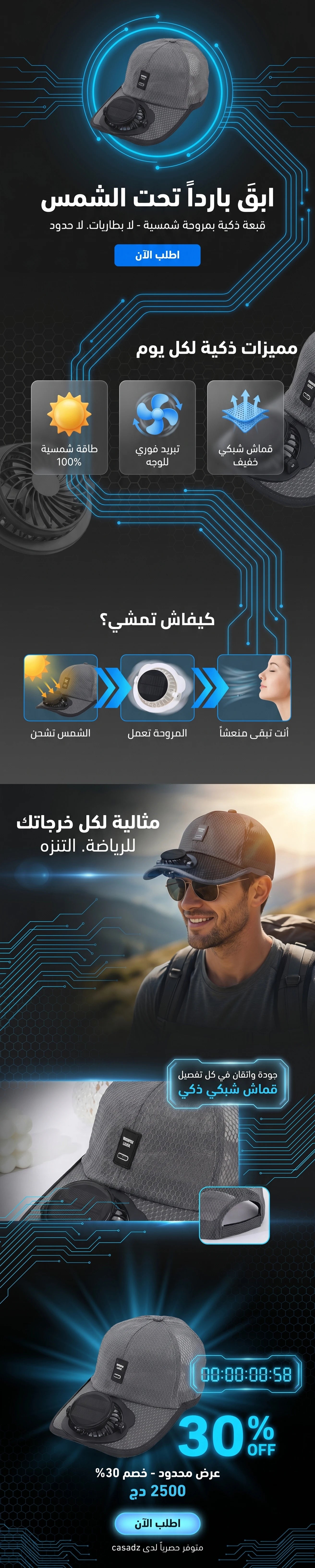 قبعة تعمل بالطاقة الشمسية